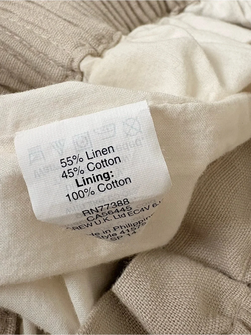 J. Crew Beige Paperbag Waist Mini Skirt size 2